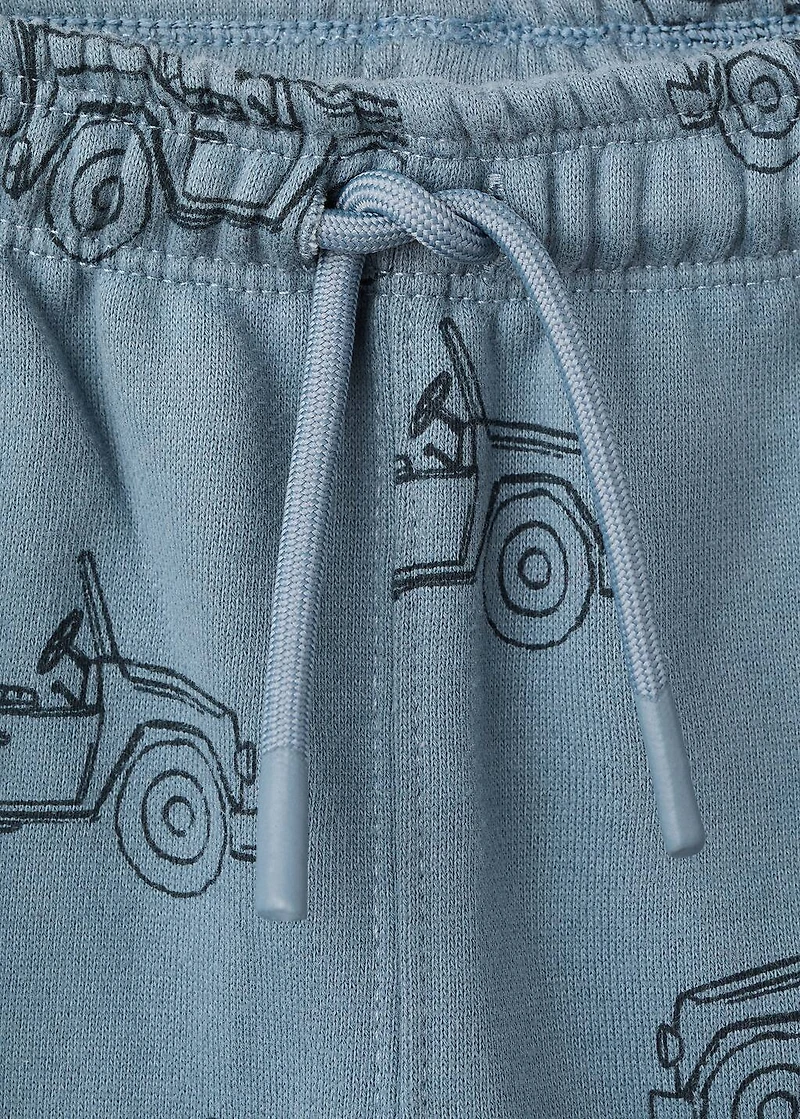 Printed cotton joggers