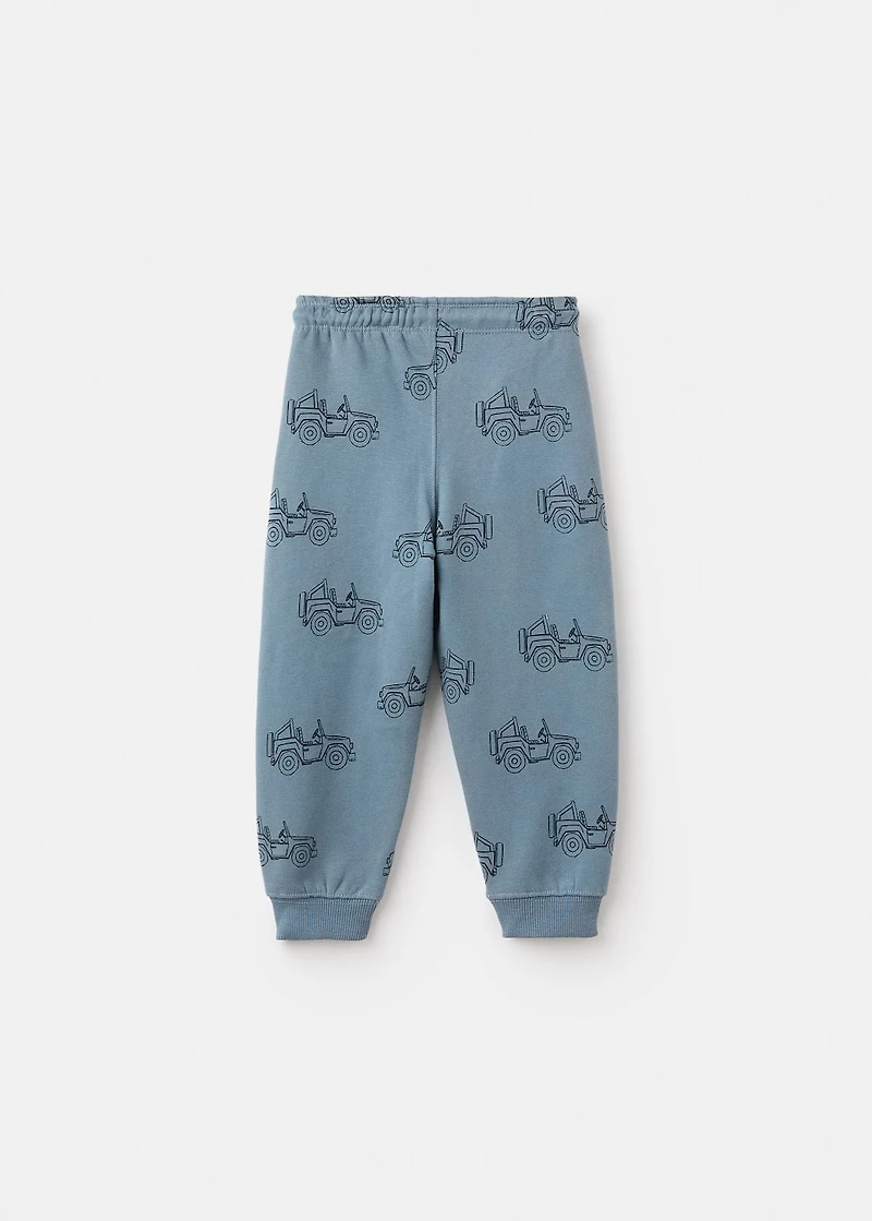Printed cotton joggers