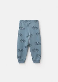 Printed cotton joggers