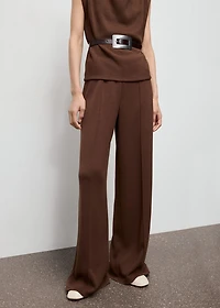 Seam-detail straight-fit pants