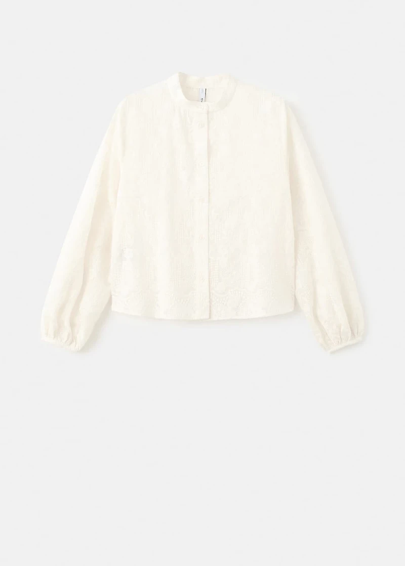 Embroidered lyocell blouse