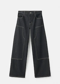 Balloon jeans with patches