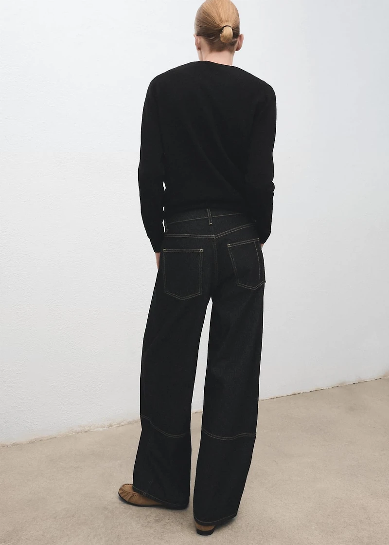 Balloon jeans with patches