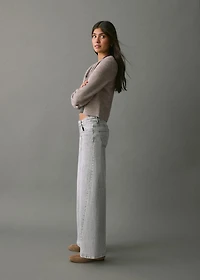Wide leg jeans with studs