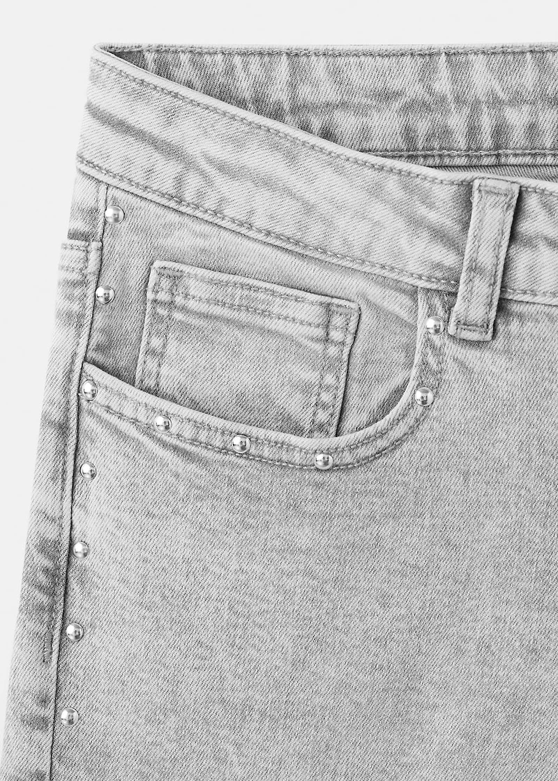 Wide leg jeans with studs