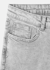 Wide leg jeans with studs