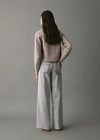 Wide leg jeans with studs