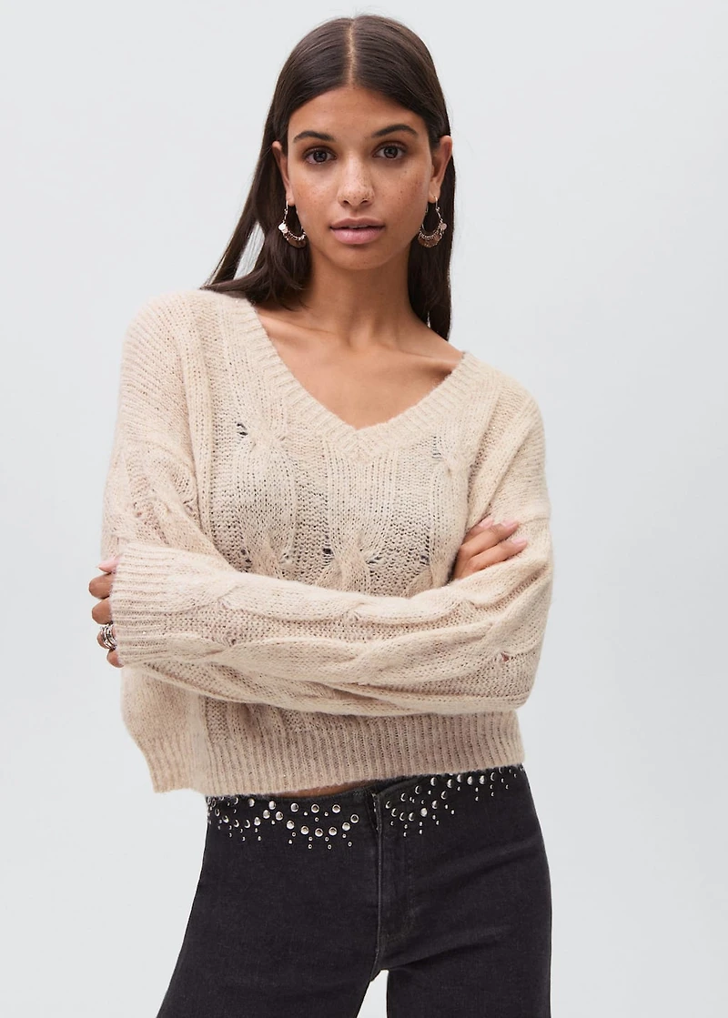 Cable-knit sweater