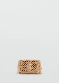 Mini natural fiber crossbody bag
