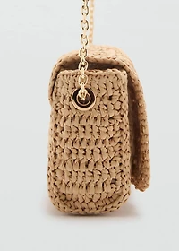 Mini natural fiber crossbody bag