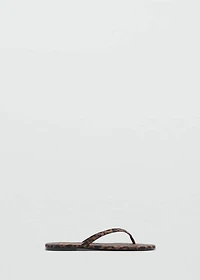 Leopard-print sandals with strap