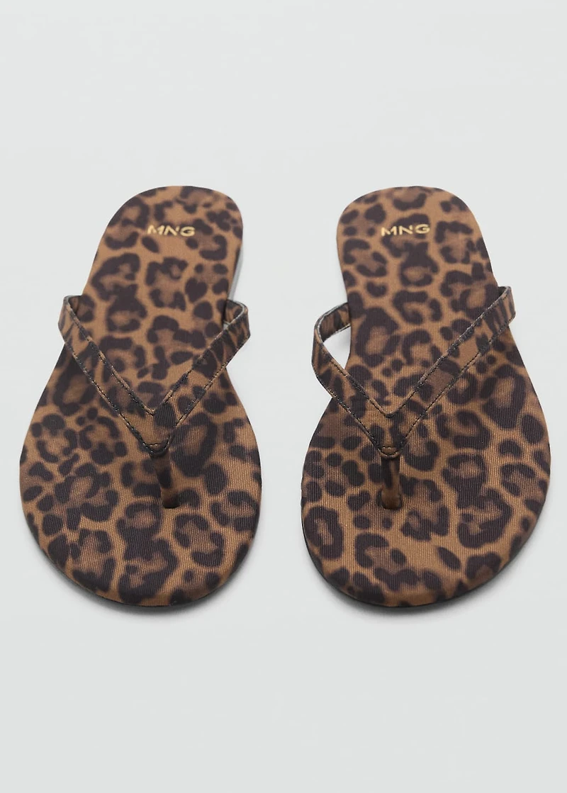 Leopard-print sandals with strap