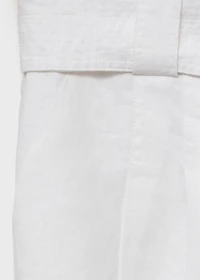 Belt linen-blend Bermuda shorts