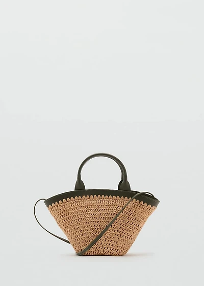 Small double-handle natural fiber bag