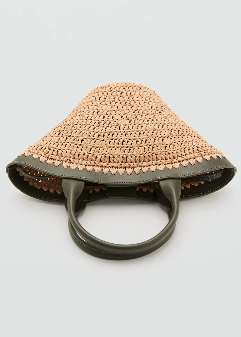 Small double-handle natural fiber bag