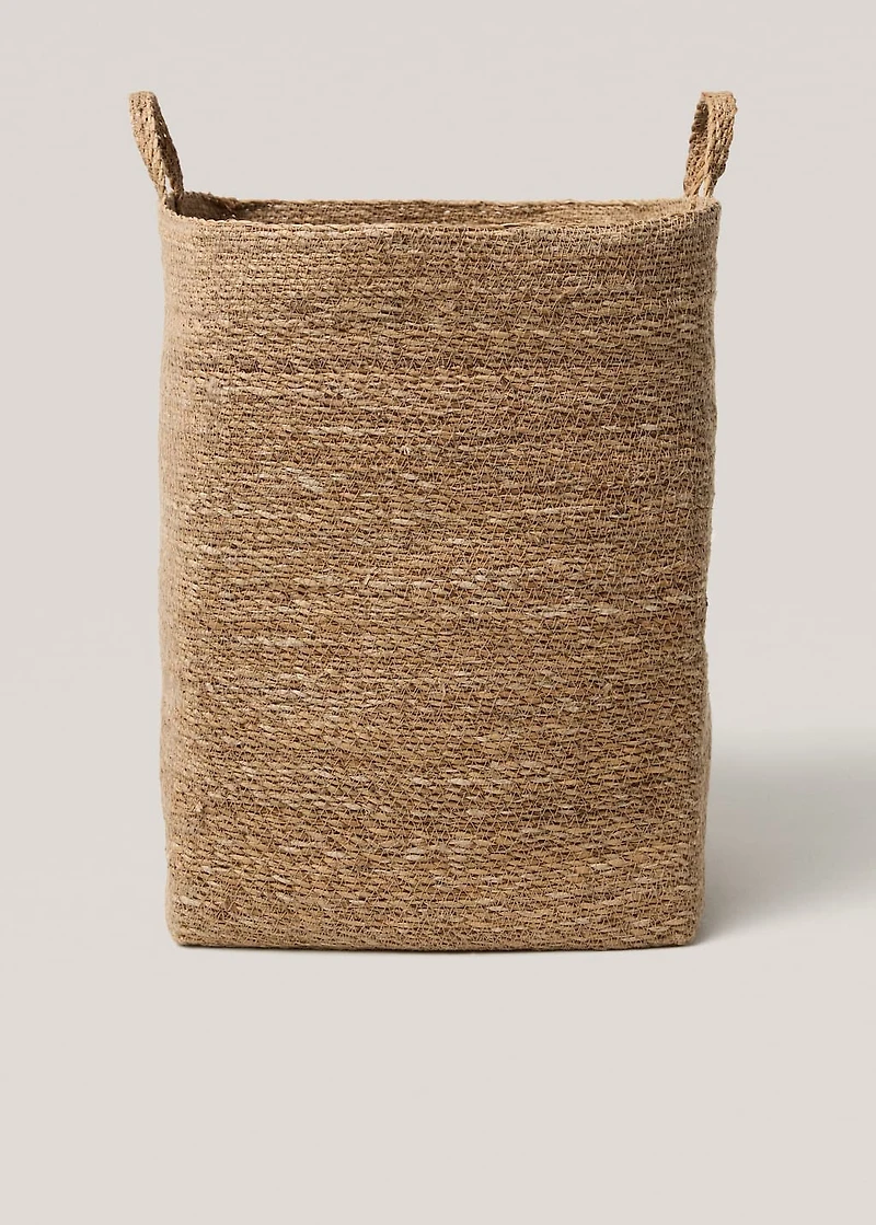 natural fiber rectangular basket
