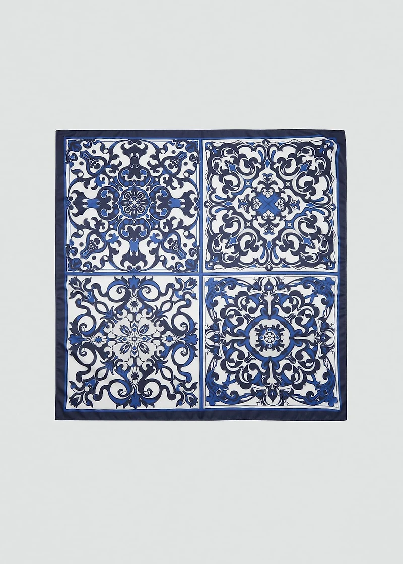Tile-print scarf