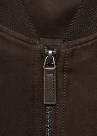 Suede-effect bomber jacket