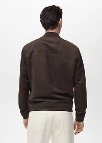 Suede-effect bomber jacket