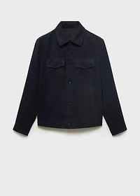 Suede leather-effect overshirt