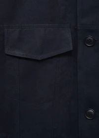 Suede leather-effect overshirt
