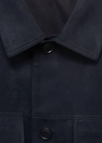 Suede leather-effect overshirt