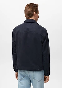 Suede leather-effect overshirt