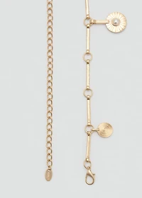 Metal belt with hanging pieces