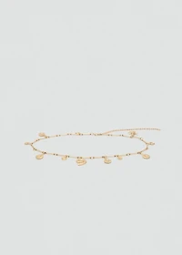 Metal belt with hanging pieces