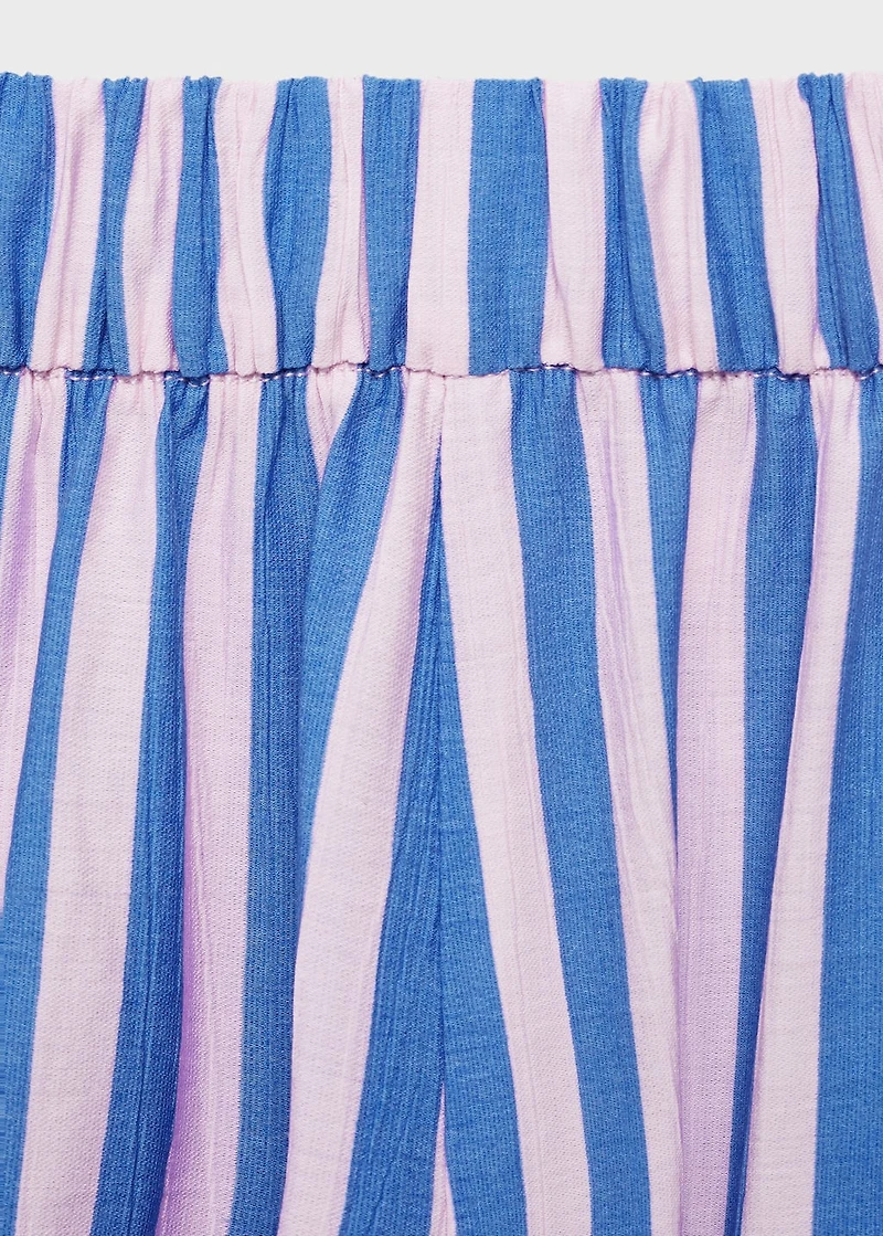 Stripe-print straight pants