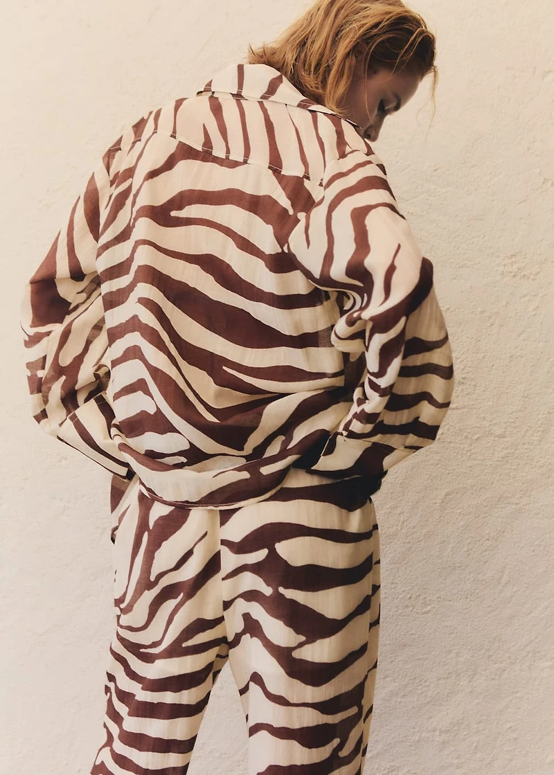 Flowy zebra printed shirt