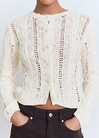 Openwork knit cardigan