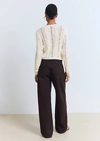 Openwork knit cardigan