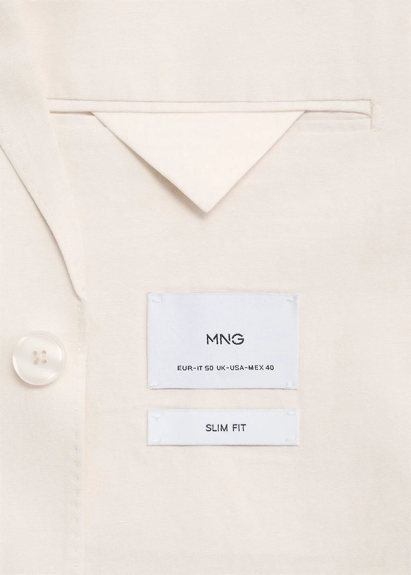 Slim-fit suit blazer made from a linen-lyocell blend