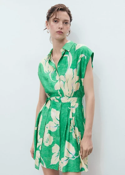 Belt printed dress