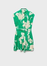 Belt printed dress