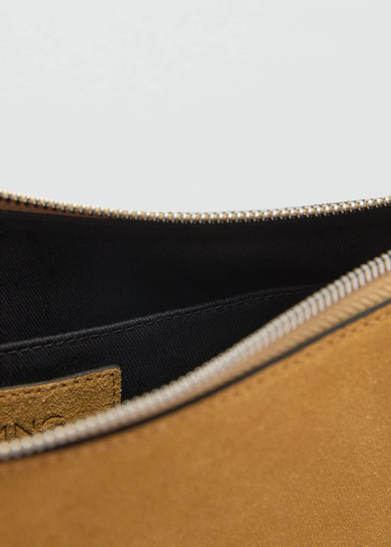 Suede leather studded handbag