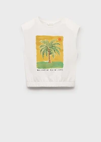 Sleeveless print t-shirt