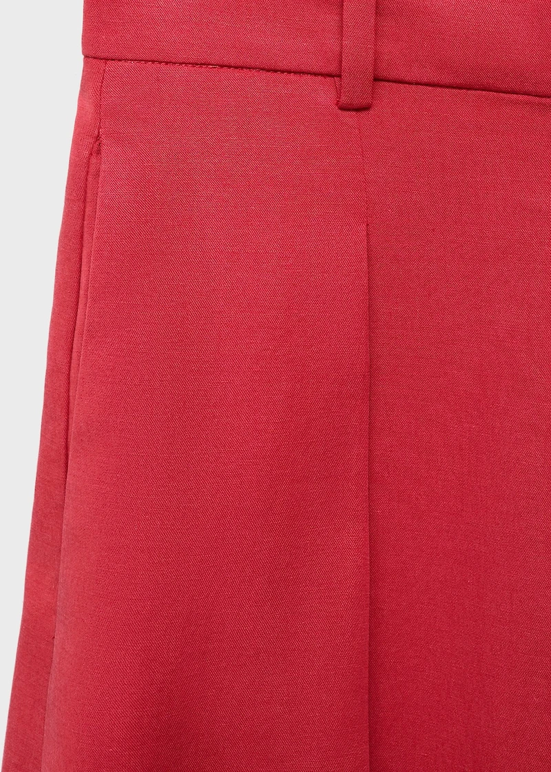 Linen-blend balloon suit pants
