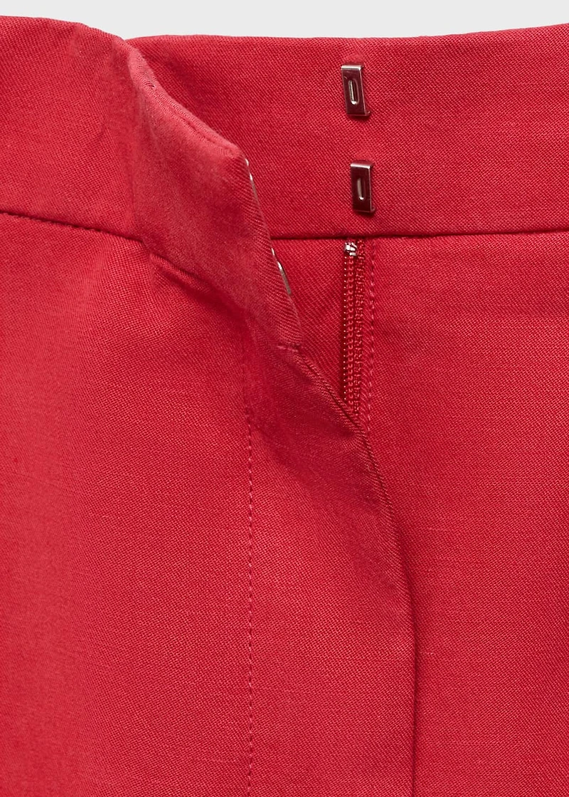 Linen-blend balloon suit pants