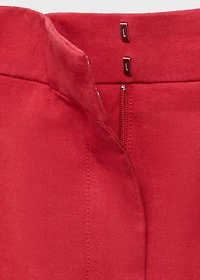 Linen-blend balloon suit pants