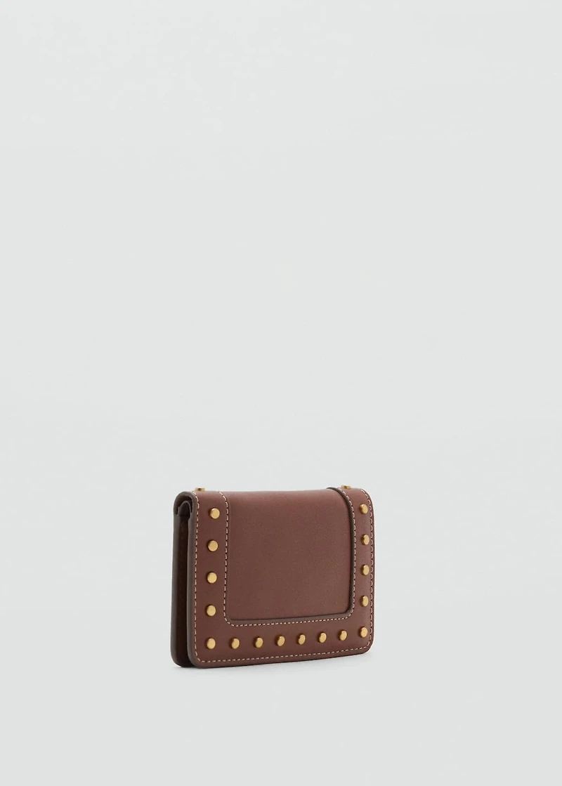 Studded wallet with flap