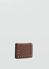 Studded wallet with flap