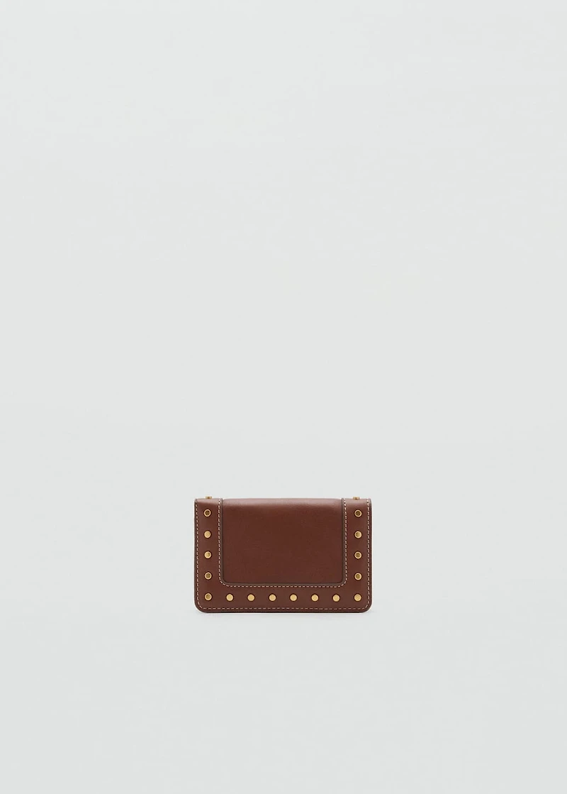Studded wallet with flap