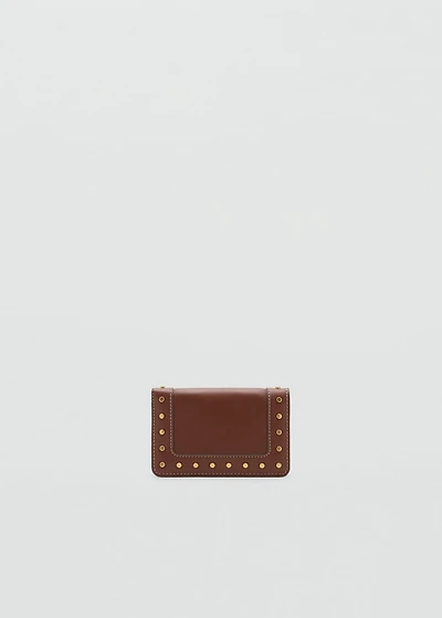 Studded wallet with flap
