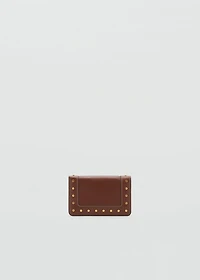 Studded wallet with flap