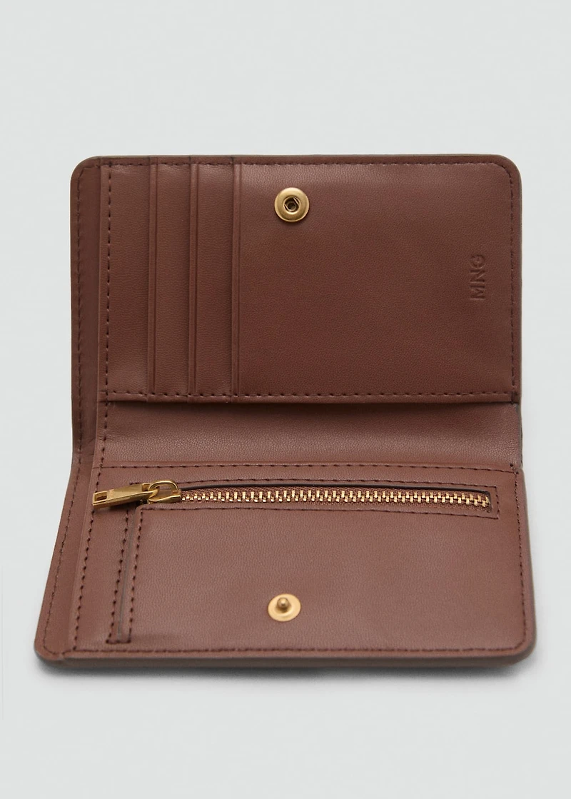 Studded wallet with flap