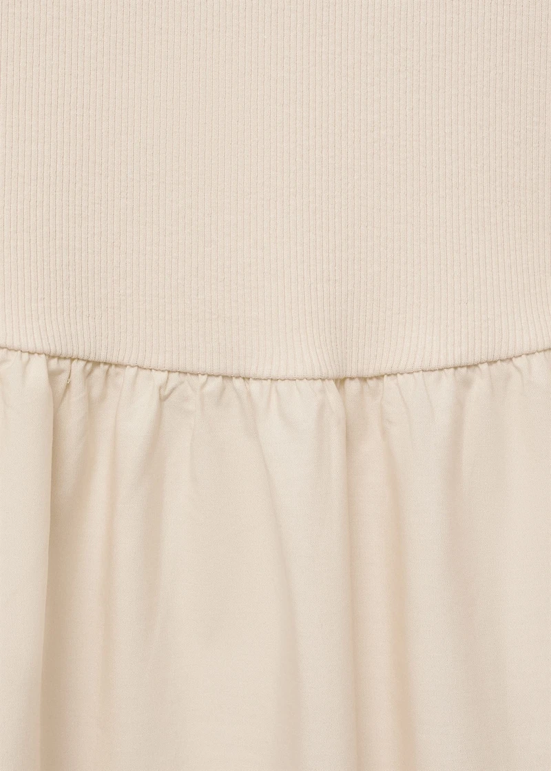 Flared dress combined fabric