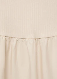 Flared dress combined fabric
