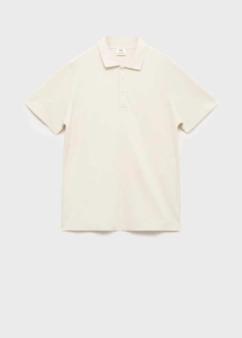 Fine rib-knit polo shirt